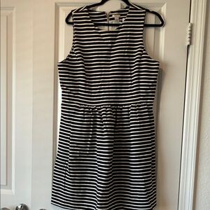 J. Crew Black and White Striped Mini Dress